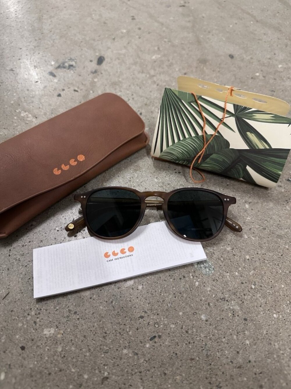 Garrett Leight Hampton Sun in Matte Saddle Tortoise Sunglasses Bluesmoke